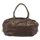 GUCCI GG Canvas Guccissima Hand Bag Leather 2way Brown Gold 269955 Auth 212912-3