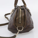 GUCCI GG Canvas Guccissima Hand Bag Leather 2way Brown Gold 269955 Auth 212912-5