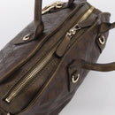 GUCCI GG Canvas Guccissima Hand Bag Leather 2way Brown Gold 269955 Auth 212912-6