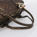 GUCCI GG Canvas Guccissima Hand Bag Leather 2way Brown Gold 269955 Auth 212912-7