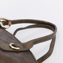 GUCCI GG Canvas Guccissima Hand Bag Leather 2way Brown Gold 269955 Auth 212912-8
