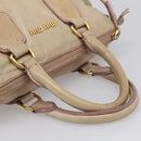 Miu Miu Vitellolux Hand Bag Leather 2way Beige Gold Auth 212913-10