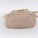 Miu Miu Vitellolux Hand Bag Leather 2way Beige Gold Auth 212913-14