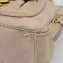 Miu Miu Vitellolux Hand Bag Leather 2way Beige Gold Auth 212913-15