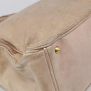 Miu Miu Vitellolux Hand Bag Leather 2way Beige Gold Auth 212913-18