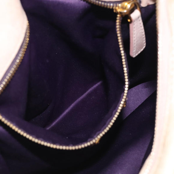 Miu Miu Vitellolux Hand Bag Leather 2way Beige Gold Auth 212913