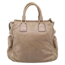 Miu Miu Vitellolux Hand Bag Leather 2way Beige Gold Auth 212913-3