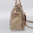 Miu Miu Vitellolux Hand Bag Leather 2way Beige Gold Auth 212913-4