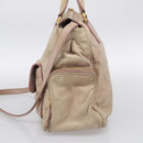 Miu Miu Vitellolux Hand Bag Leather 2way Beige Gold Auth 212913-6