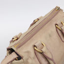 Miu Miu Vitellolux Hand Bag Leather 2way Beige Gold Auth 212913-7
