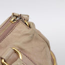 Miu Miu Vitellolux Hand Bag Leather 2way Beige Gold Auth 212913-9