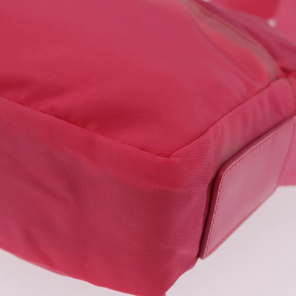PRADA Shoulder Bag Nylon Pink Silver Auth 212914A
