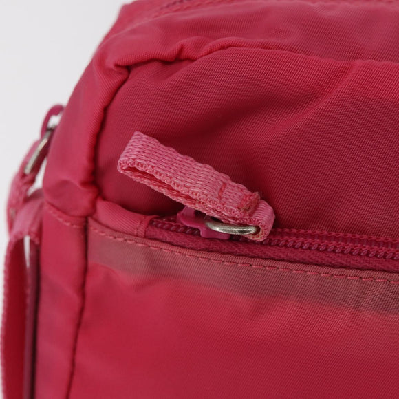 PRADA Shoulder Bag Nylon Pink Silver Auth 212914A