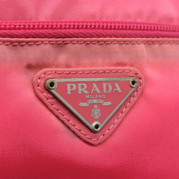 PRADA Shoulder Bag Nylon Pink Silver Auth 212914A