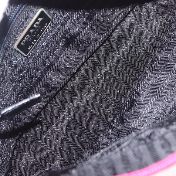 PRADA Shoulder Bag Nylon Pink Silver Auth 212914A