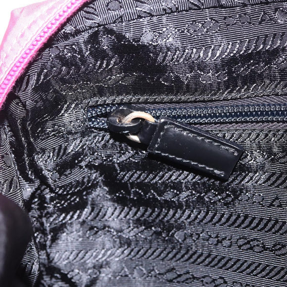 PRADA Shoulder Bag Nylon Pink Silver Auth 212914A