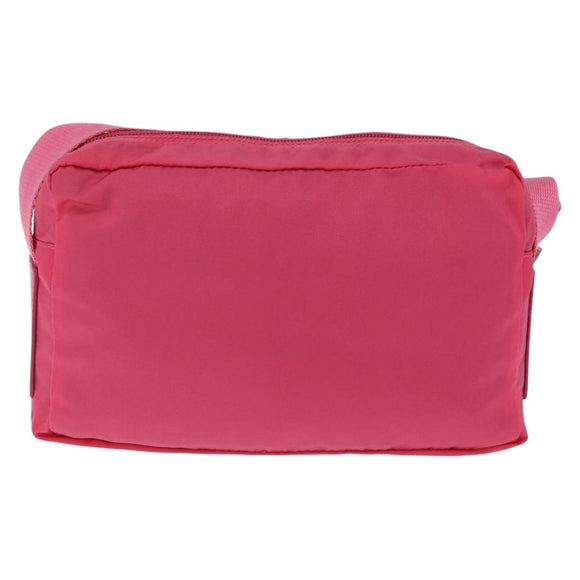 PRADA Shoulder Bag Nylon Pink Silver Auth 212914A