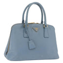 PRADA Hand Bag Saffiano leather 2way Light Blue Gold Auth 212916A-1