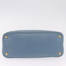 PRADA Hand Bag Saffiano leather 2way Light Blue Gold Auth 212916A-11
