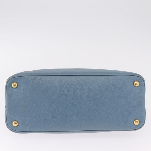 PRADA Hand Bag Saffiano leather 2way Light Blue Gold Auth 212916A