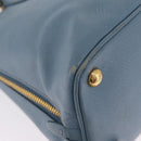 PRADA Hand Bag Saffiano leather 2way Light Blue Gold Auth 212916A-12