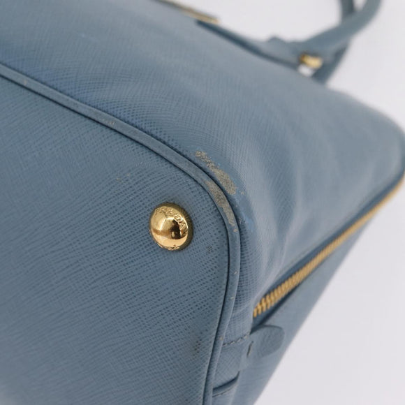 PRADA Hand Bag Saffiano leather 2way Light Blue Gold Auth 212916A
