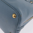 PRADA Hand Bag Saffiano leather 2way Light Blue Gold Auth 212916A-15