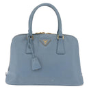 PRADA Hand Bag Saffiano leather 2way Light Blue Gold Auth 212916A-2