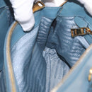 PRADA Hand Bag Saffiano leather 2way Light Blue Gold Auth 212916A-23