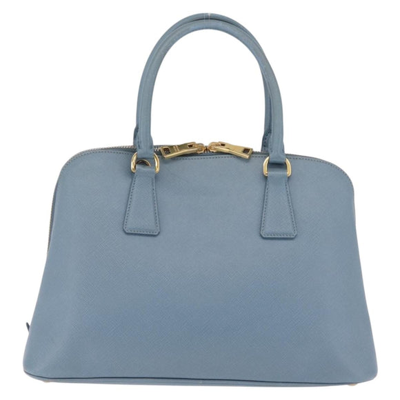 PRADA Hand Bag Saffiano leather 2way Light Blue Gold Auth 212916A