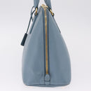 PRADA Hand Bag Saffiano leather 2way Light Blue Gold Auth 212916A-5