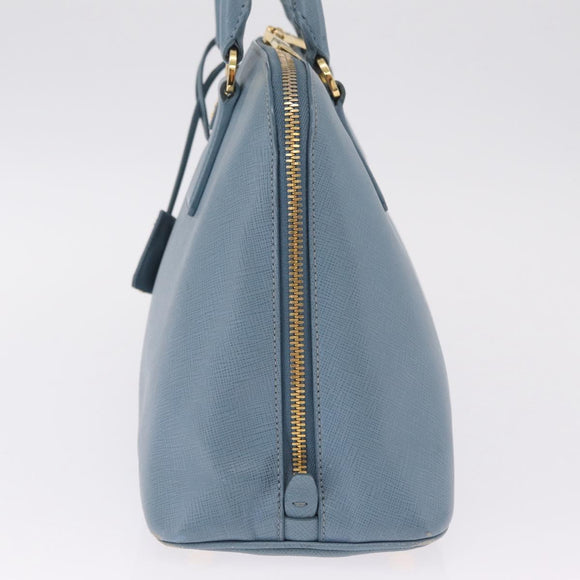 PRADA Hand Bag Saffiano leather 2way Light Blue Gold Auth 212916A