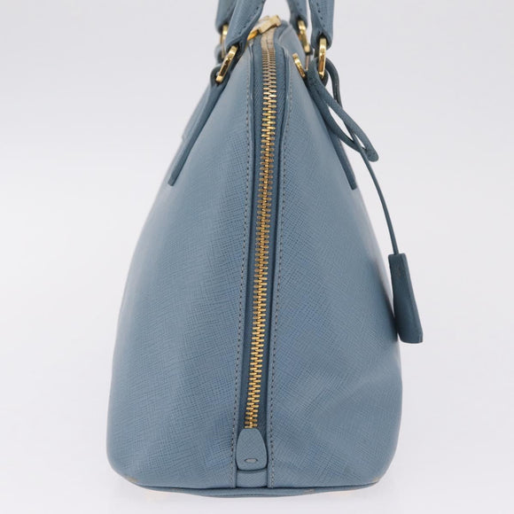 PRADA Hand Bag Saffiano leather 2way Light Blue Gold Auth 212916A
