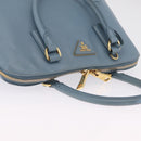 PRADA Hand Bag Saffiano leather 2way Light Blue Gold Auth 212916A-7