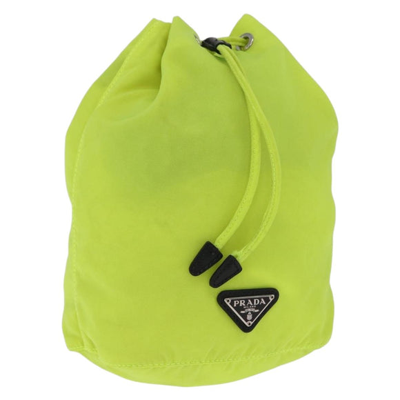 PRADA Pouch Nylon Light Yellow Auth 212918A