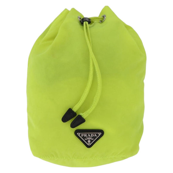 PRADA Pouch Nylon Light Yellow Auth 212918A