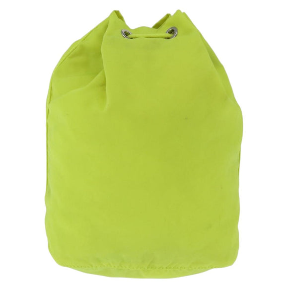 PRADA Pouch Nylon Light Yellow Auth 212918A