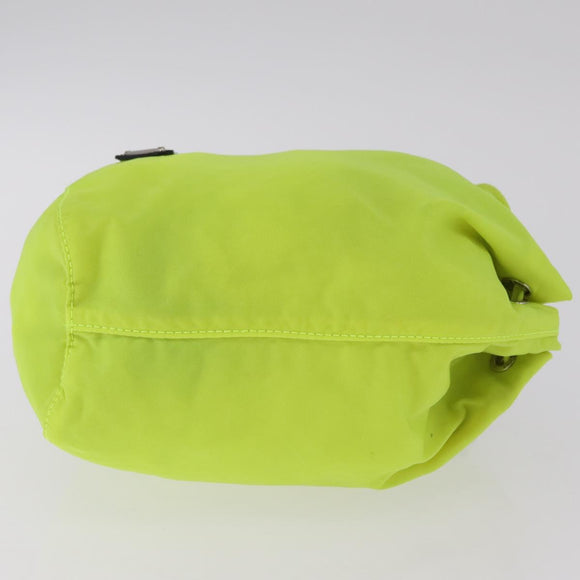 PRADA Pouch Nylon Light Yellow Auth 212918A