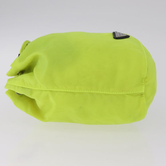PRADA Pouch Nylon Light Yellow Auth 212918A