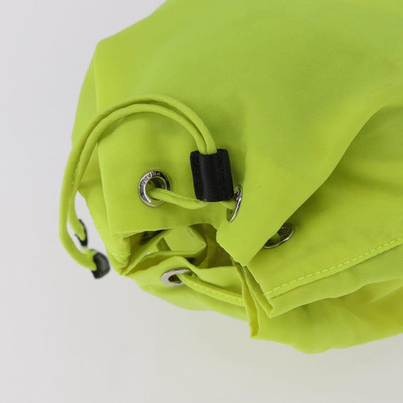 PRADA Pouch Nylon Light Yellow Auth 212918A