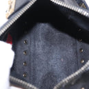 Valentino Shoulder Bag Leather Black Gold Auth 212920-21