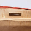 BURBERRY Nova Check Hand Bag Canvas Beige Silver Auth 212921-15