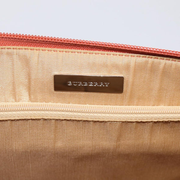 BURBERRY Nova Check Hand Bag Canvas Beige Silver Auth 212921