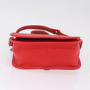 Coach Shoulder Bag Leather Red Silver Auth 212922A-12