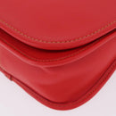Coach Shoulder Bag Leather Red Silver Auth 212922A-14