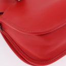 Coach Shoulder Bag Leather Red Silver Auth 212922A-15