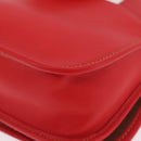 Coach Shoulder Bag Leather Red Silver Auth 212922A-16