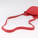 Coach Shoulder Bag Leather Red Silver Auth 212922A-7