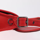 Coach Shoulder Bag Leather Red Silver Auth 212922A-9