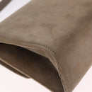 Salvatore Ferragamo Gancini Shoulder Bag Suede Beige Gold Auth 212923-12